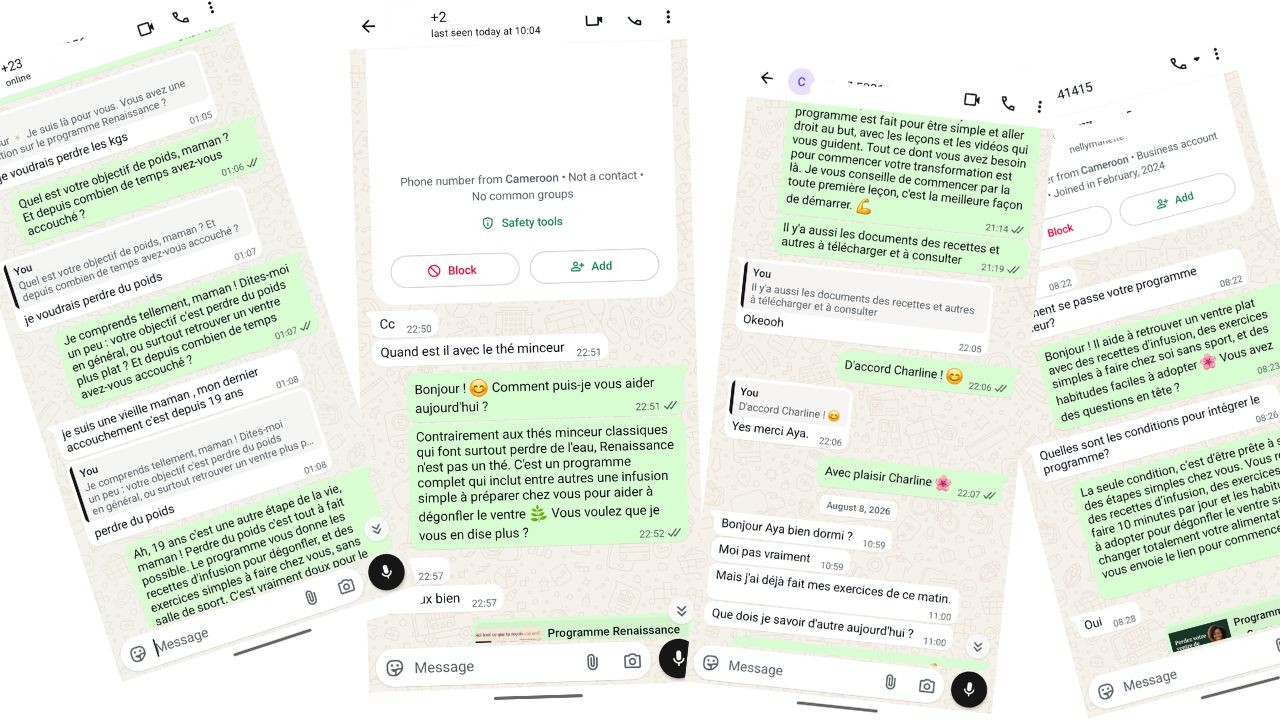 Conversations WhatsApp avec des mamans