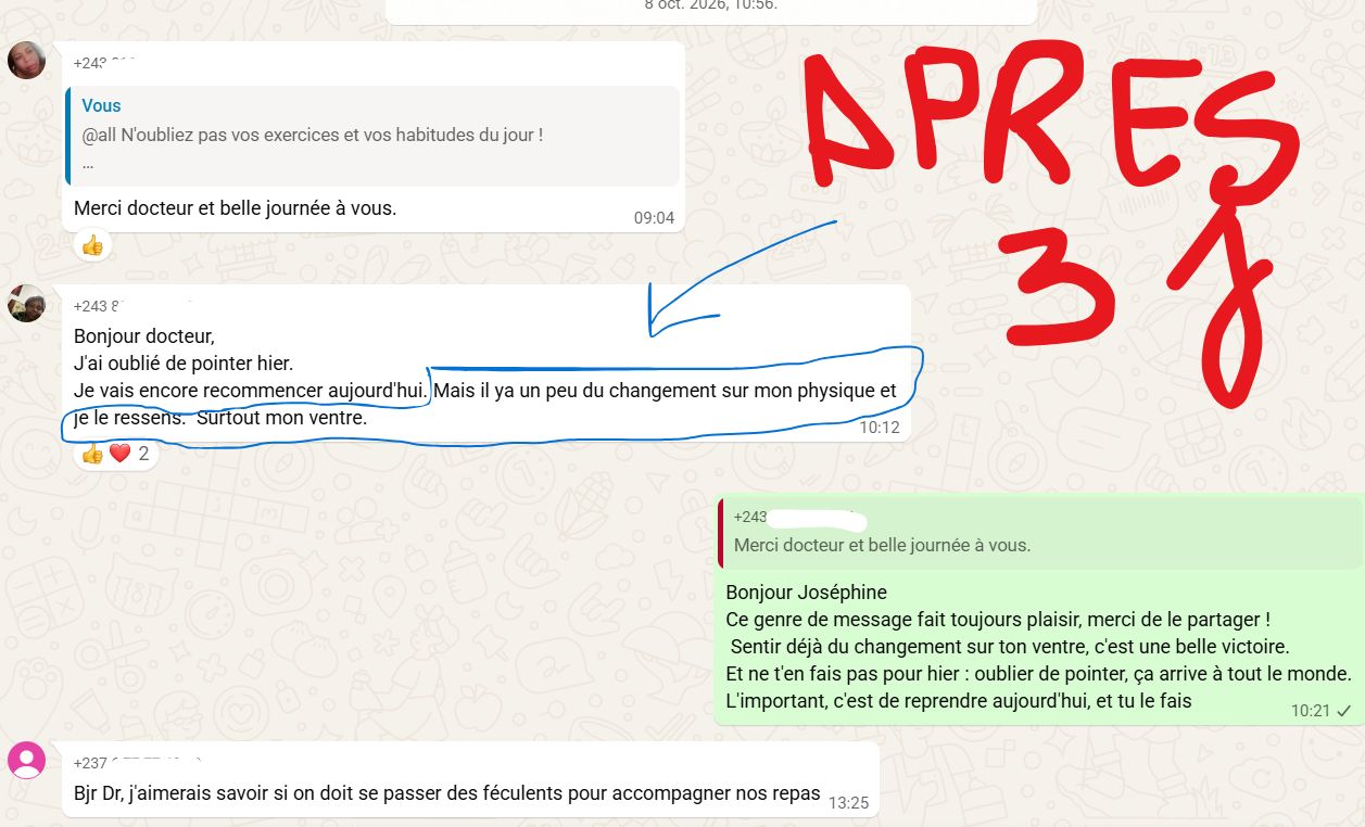 Message d'une maman dans le groupe Renaissance