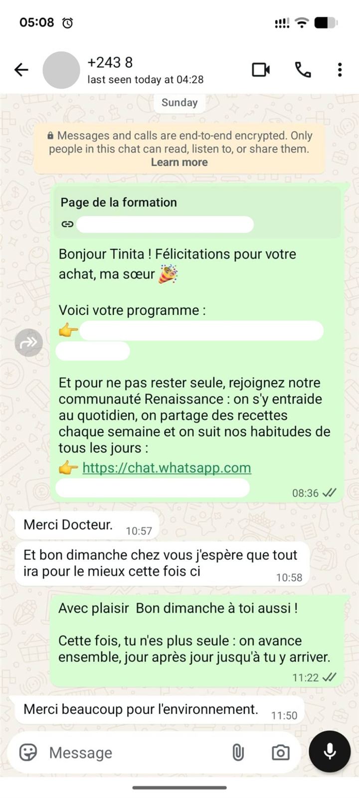 Une maman de RD Congo reçoit son accès et remercie